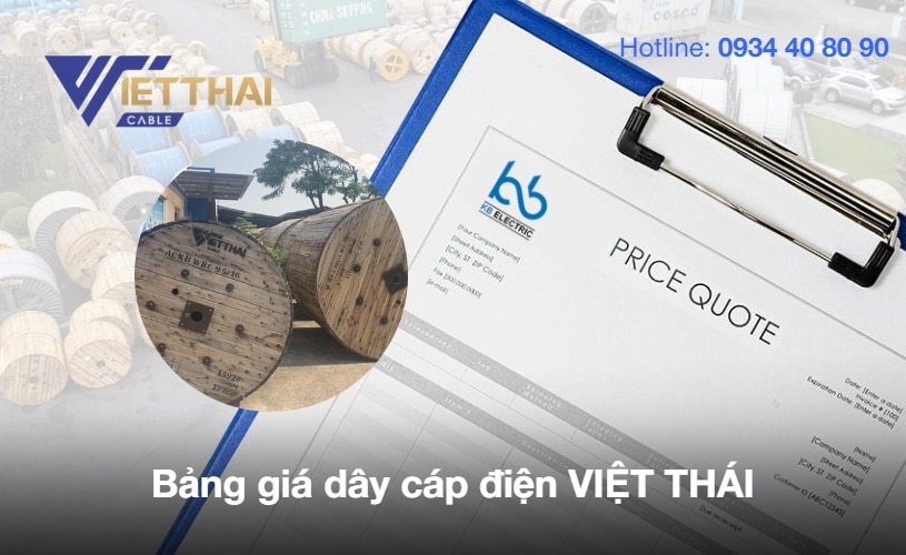 Bảng giá dây cáp điện Việt Thái