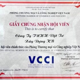 Chứng nhận hội viên Phòng Thương Mại và Công Nghiệp Việt Nam