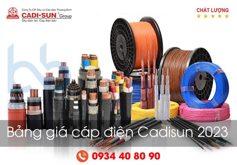 Bảng giá cáp điện Cadisun mới nhất 2023 tải excel
