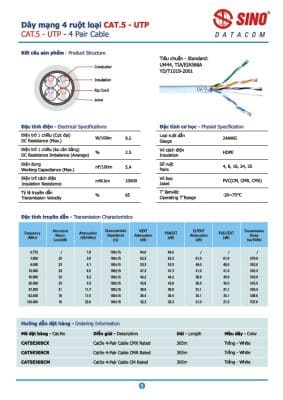 Catalogue dây mạng SINO VANLOOK