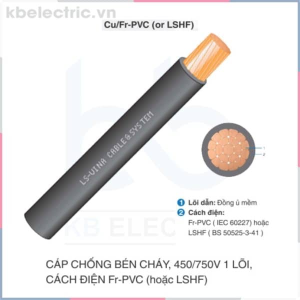 Cáp chống bén cháy 450/750V 1C Cu/Fr-PVC ( hoặc LFSH ) LS VINA