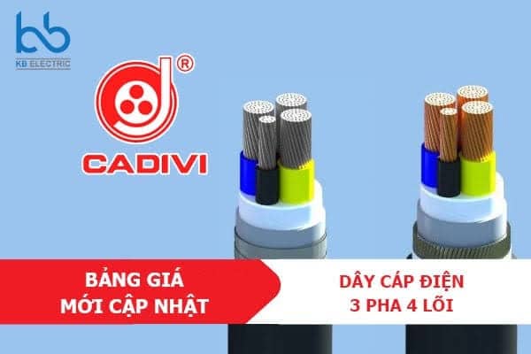 Bảng giá cáp điện 3 pha 4 lõi nhôm CADIVI mới nhất 2026