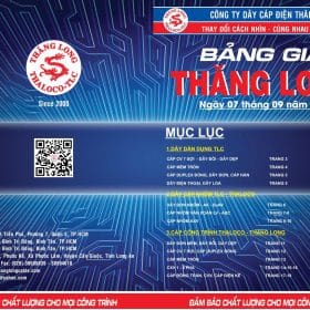 Bảng giá dây cáp điện Thăng Long